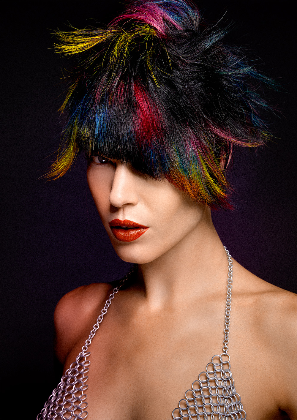 Multicoloured Textured Crop with Heavy Fringe – Dani Blakeley – Studio 54 Collection
